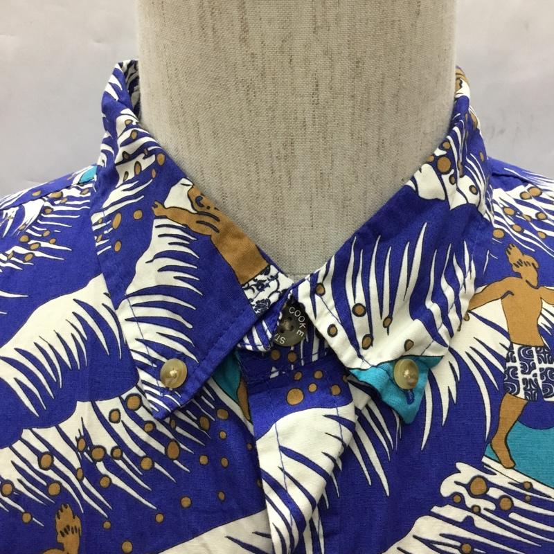 クックストリート COOKE STREET シャツ、ブラウス 半袖 アロハシャツ ボタンダウンシャツ L 総柄 青 / ブルー /  メンズ USED 古着 中古 10108974