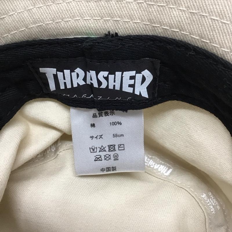 スラッシャー THRASHER 帽子 ハット SKATE AND DESTROY バケットハット 総柄 ベージュ / ベージュ /  メンズ USED 古着 中古 10114323