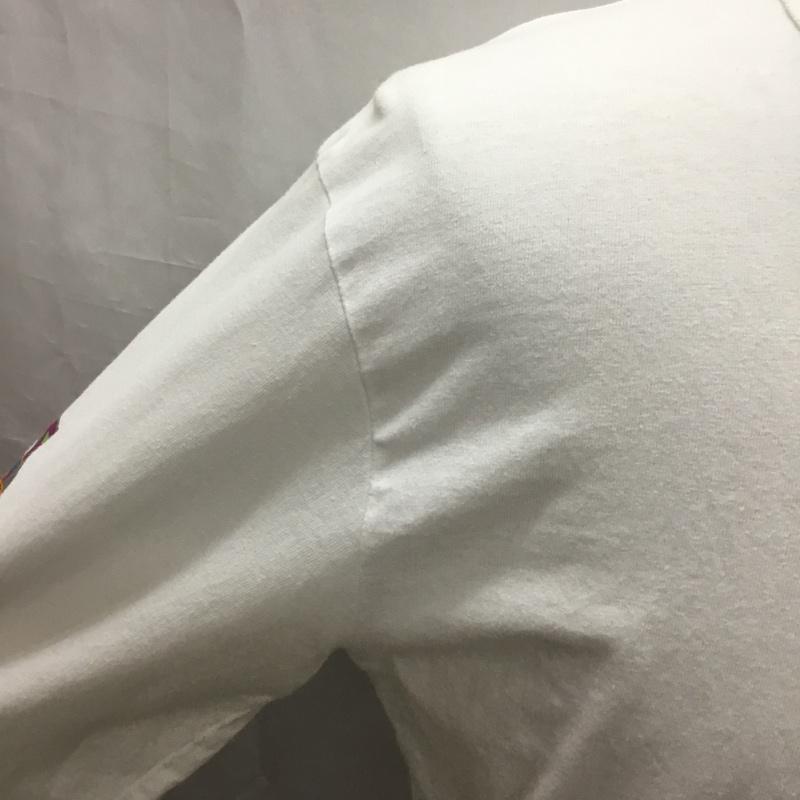 デンハム DENHAM カットソー 長袖 長袖カットソー クルーネックカットソー ロングスリーブカットソー プリントTシャツ M プリント 白 / ホワイト /  メンズ USED 古着 中古 10118620