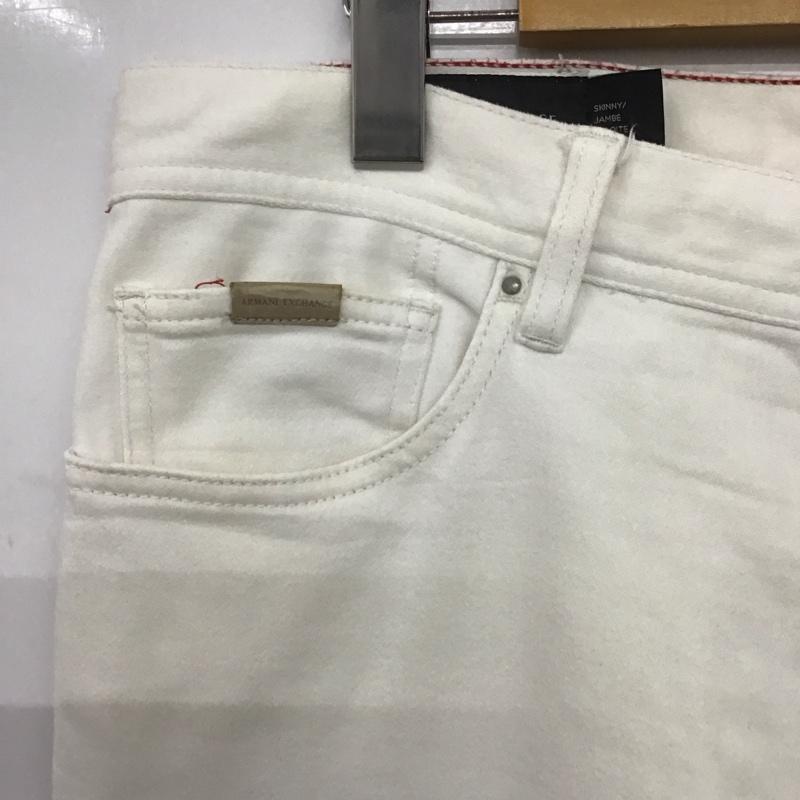 アルマーニエクスチェンジ ARMANI EXCHANGE パンツ デニム、ジーンズ スリムパンツ ストレッチパンツ カジュアルパンツ 34 ダメージ加工 白 / ホワイト /  メンズ USED 古着 中古 10148300