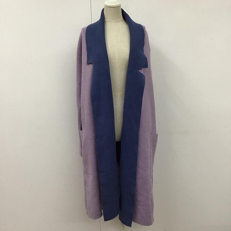 ニコアンド niko and... カーディガン 長袖 ロングニットカーディガン 長袖ニットカーディガン 前開き 3 無地 紫 / パープル /  レディース USED 古着 中古 10122437
