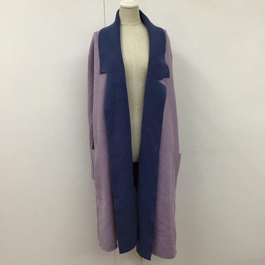 ニコアンド niko and... カーディガン 長袖 ロングニットカーディガン 長袖ニットカーディガン 前開き 3 無地 紫 / パープル /  レディース USED 古着 中古 10122437