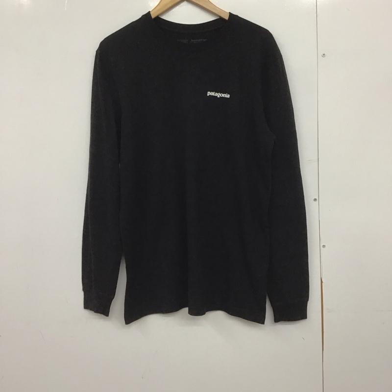パタゴニア patagonia カットソー 長袖 長袖カットソー プリントカットソー クルーネック S ロゴ、文字 黒 / ブラック /  メンズ USED 古着 中古 10148240