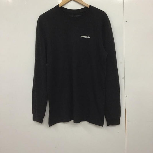 パタゴニア patagonia カットソー 長袖 長袖カットソー プリントカットソー クルーネック S ロゴ、文字 黒 / ブラック /  メンズ USED 古着 中古 10148240