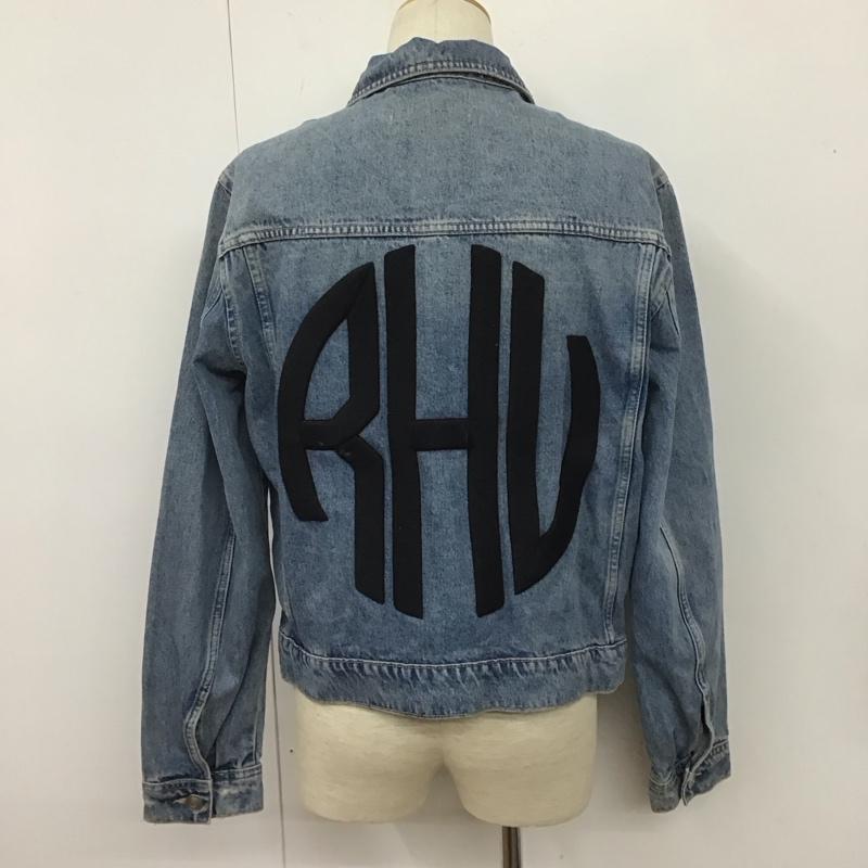 ザラ ZARA ジャケット、上着 ジャケット、ブレザー デニムジャケット Gジャン アウター カラージャケット L ロゴ、文字 インディゴ / インディゴ /  メンズ USED 古着 中古 10107219