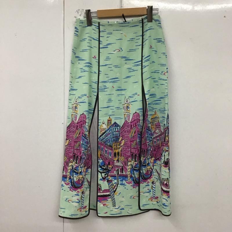 ザラ ZARA スカート ロングスカート ロングスカート タイトスカート スリット M プリント マルチカラー / マルチカラー /  レディース USED 古着 中古 10129311