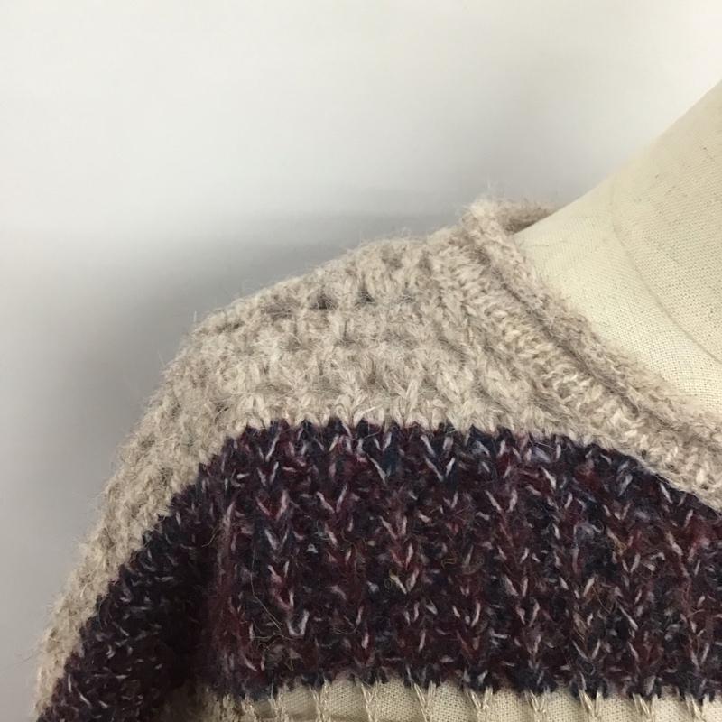 ザラ ZARA ニット、セーター 長袖 長袖ニットカットソー ニット セーター クルーネックニット M ボーダー柄 マルチカラー / マルチカラー /  レディース USED 古着 中古 10124232