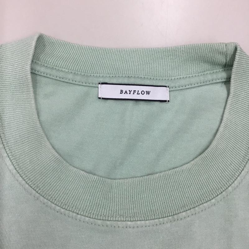 ベイフロー BAYFLOW Tシャツ 半袖 半袖カットソー プリントTシャツ クルーネックカットソー 3 プリント 緑 / グリーン /  メンズ USED 古着 中古 10114145