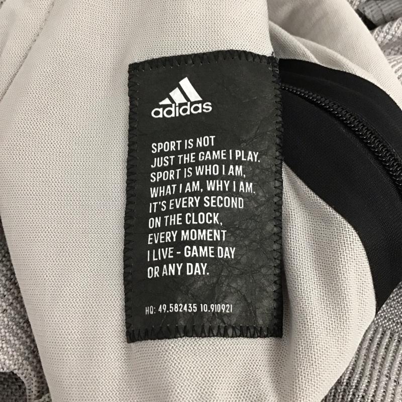 アディダス adidas パーカー 長袖 cf0636 PRIMEKNITHOODIE ジップアップパーカー スポーツウェア ロゴ、文字 灰 / グレー /  メンズ USED 古着 中古 10141219