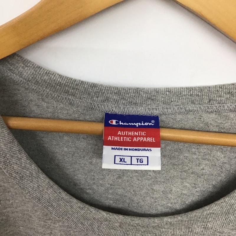 チャンピオン Champion Tシャツ 半袖 半袖カットソー 無地Tシャツ クルーネックカットソー XL 無地 灰 / グレー /  メンズ USED 古着 中古 10134796