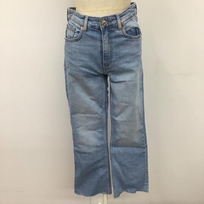 ザラ ZARA パンツ デニム、ジーンズ カットオフ ジーパン ストレッチ 無地 水色 / ライトブルー /  レディース USED 古着 中古 10114749