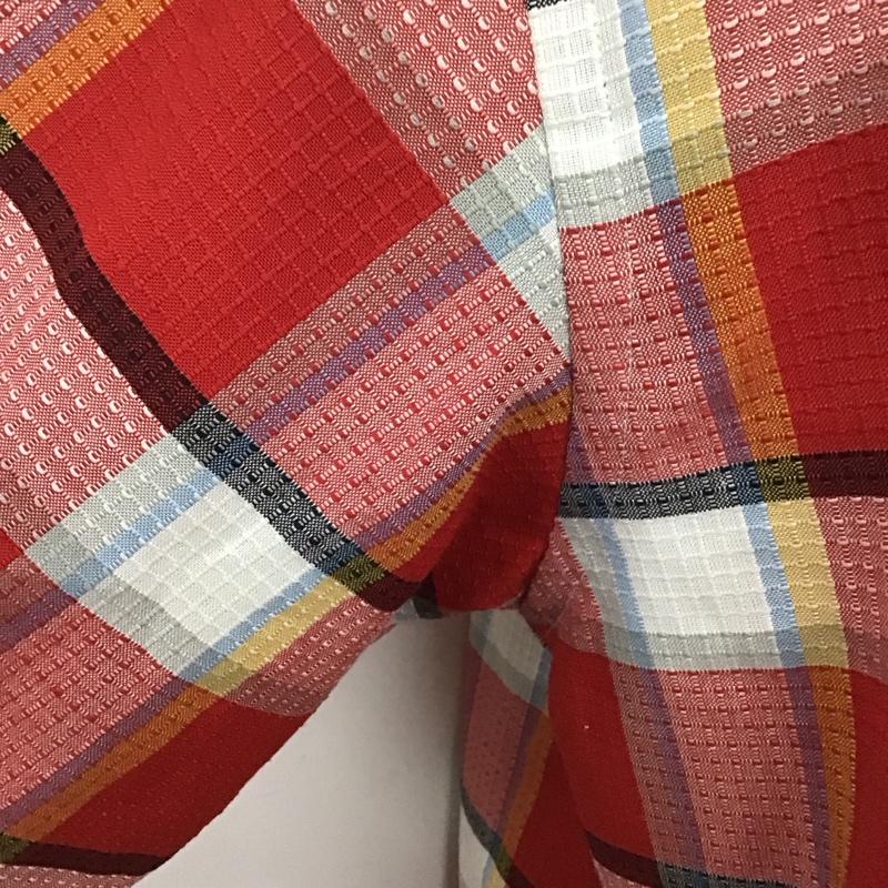 ビームスプラス BEAMS + シャツ、ブラウス 長袖 38-11-0673-139 B.D.Dobby Plaid Classic Fit ボタンダウンシャツ L チェック 赤 / レッド /  メンズ USED 古着 中古 10125803