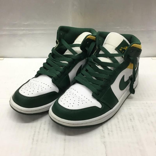 ナイキ NIKE スニーカー スニーカー 554724-371 AIR JORDAN 1 MID 26cm 26.0cm ロゴ、文字 白 / ホワイト / X 緑 / グリーン / X 黄 / イエロー /  メンズ USED 古着 中古 10108072