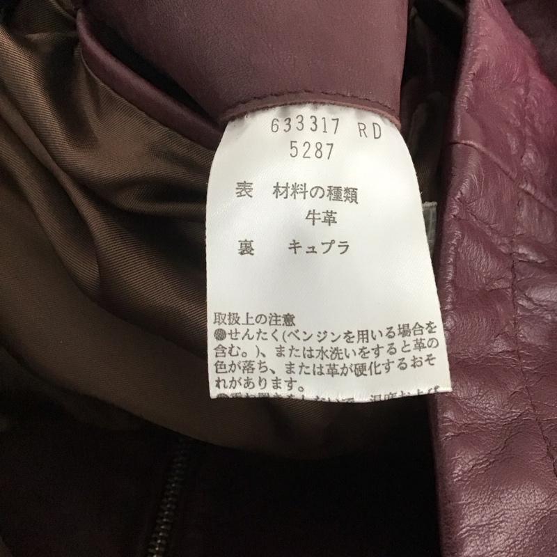 ポールスミス Paul Smith ジャケット、上着 ジャケット、ブレザー ジップアップジャケット レザージャケット アウター L 無地 えんじ / ワインレッド /  メンズ USED 古着 中古 10147021
