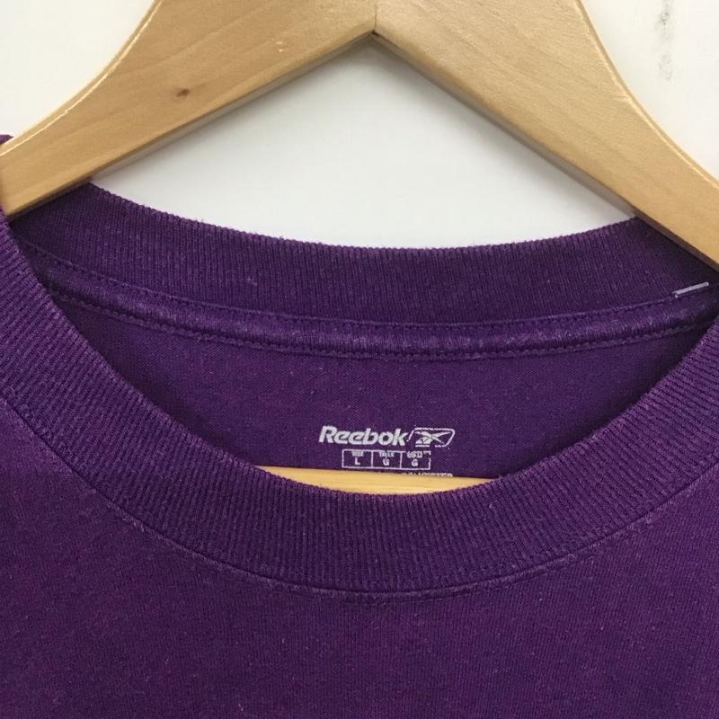リーボック Reebok Tシャツ 半袖 半袖カットソー プリントTシャツ クルーネックカットソー L プリント 紫 / パープル /  メンズ USED 古着 中古 10139887