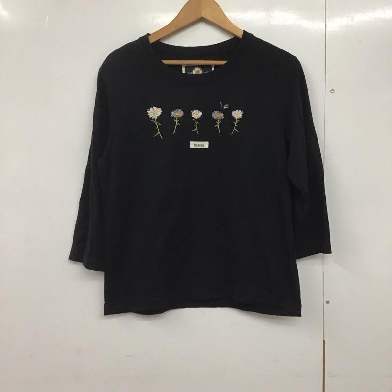 ピンクハウス PINK HOUSE Tシャツ 七分袖 L 無地 黒 / ブラック /  レディース USED 古着 中古 10143376