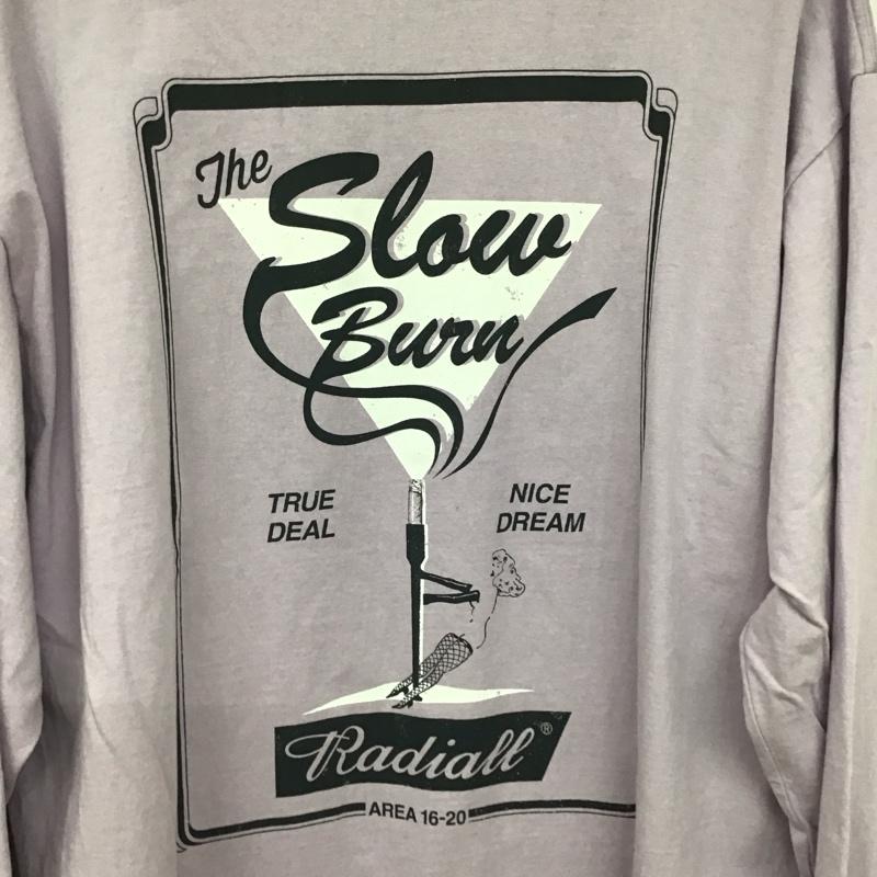 ラディアル RADIALL カットソー 長袖 長袖カットソー プリントカットソー クルーネック mashup L ロゴ、文字 紫 / パープル /  メンズ USED 古着 中古 10131009