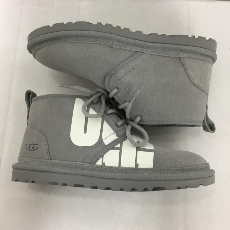 アグ UGG ブーツ ショートブーツ 1128215 Neumel Chopd レースアップ 24cm 箱有 24.0cm ロゴ、文字 灰 / グレー /  レディース USED 古着 中古 10145143