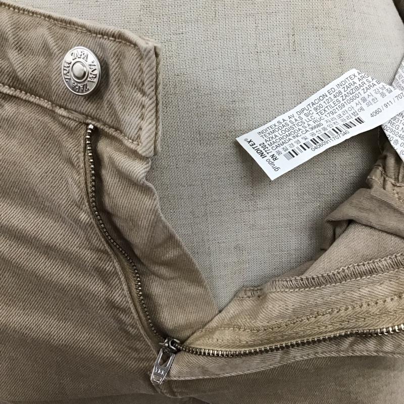 ザラ ZARA パンツ デニム、ジーンズ デニムパンツ スリムパンツ ストレッチパンツ ジーンズ 34インチ 無地 茶 / ブラウン /  レディース USED 古着 中古 10122497