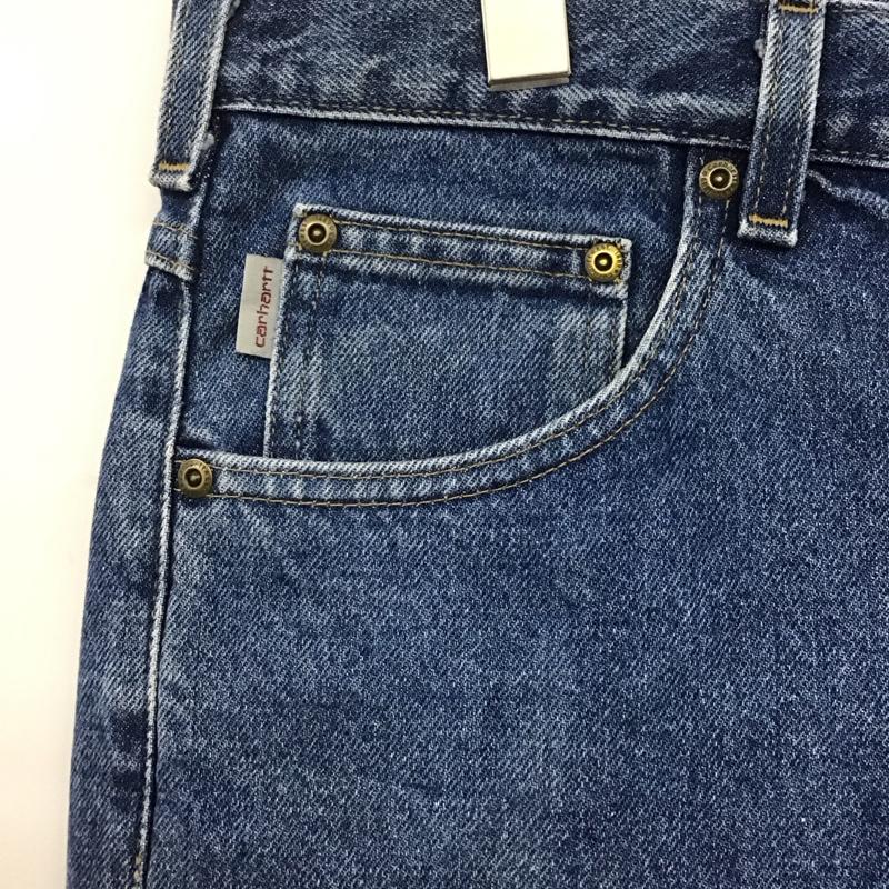 カーハート Carhartt パンツ デニム、ジーンズ デニムパンツ ワイドパンツ カジュアルパンツ 36インチ ロゴ、文字 インディゴ / インディゴ /  メンズ USED 古着 中古 10145856