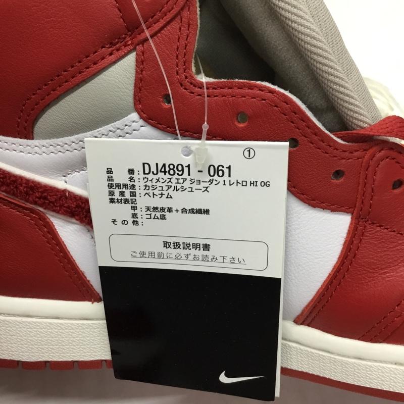 ナイキ NIKE スニーカー スニーカー DJ4891-061 WMNS AIR JORDAN 1 RETRO HIGH OG 26cm 箱有 26.0cm ロゴ、文字 白 / ホワイト / X 赤 / レッド /  メンズ USED 古着 中古 10117605