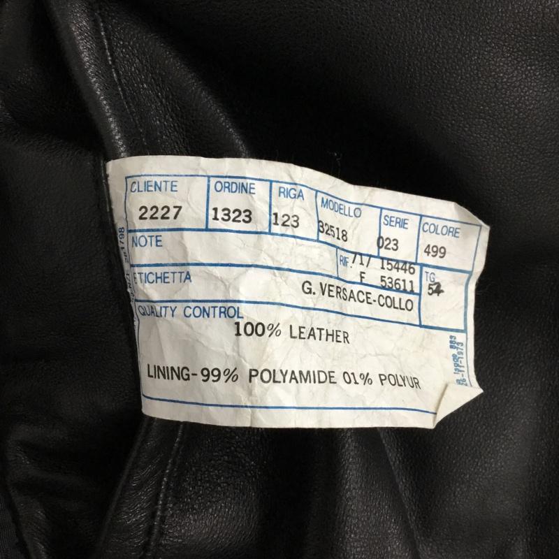 ジャンニヴェルサーチ GIANNI VERSACE ジャケット、上着 ジャケット、ブレザー ロングレザージャケット アウター カジュアルジャケット 無地 黒 / ブラック /  メンズ USED 古着 中古 10120779