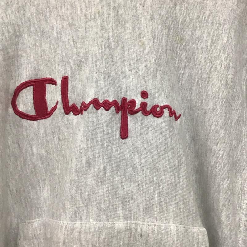 チャンピオン Champion パーカー 長袖 長袖パーカー プルオーバーパーカー スウェット L ロゴ、文字 灰 / グレー /  メンズ USED 古着 中古 10149018