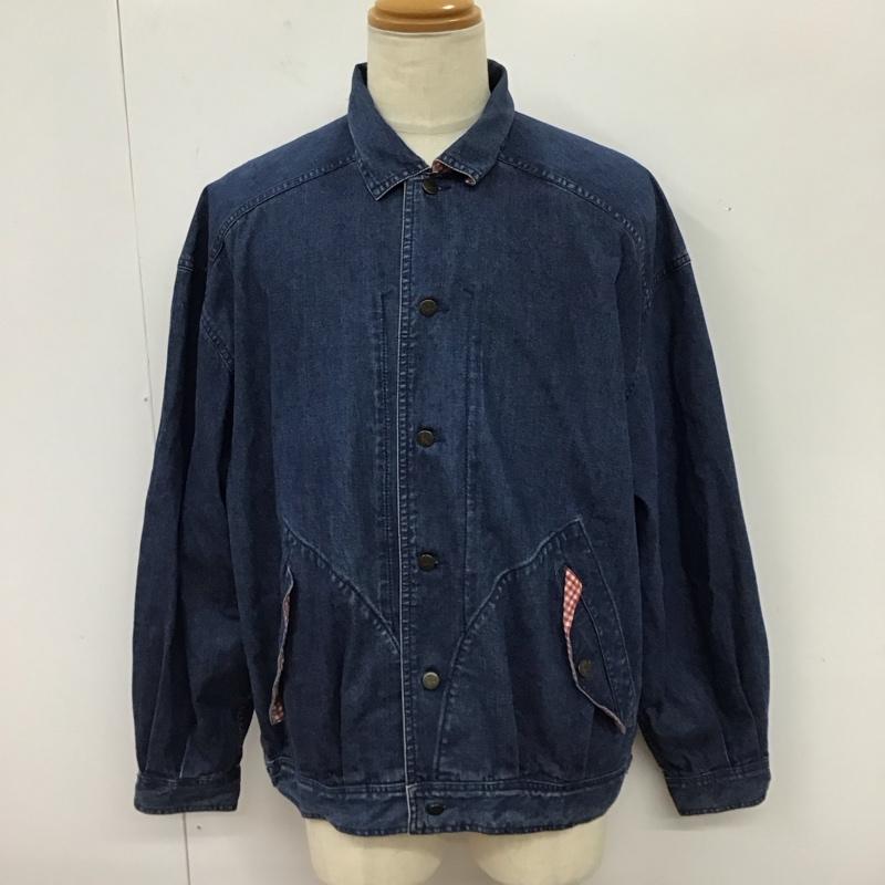 パパス PAPAS ジャケット、上着 ジャケット、ブレザー デニムジャケット カラージャケット 長袖ジャケット ブルゾン L 無地 インディゴ / インディゴ /  メンズ USED 古着 中古 10116531