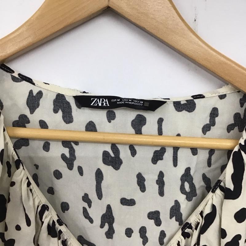 ザラ ZARA シャツ、ブラウス 長袖 M ヒョウ柄・レオパード柄 白 / ホワイト /  レディース USED 古着 中古 10136852