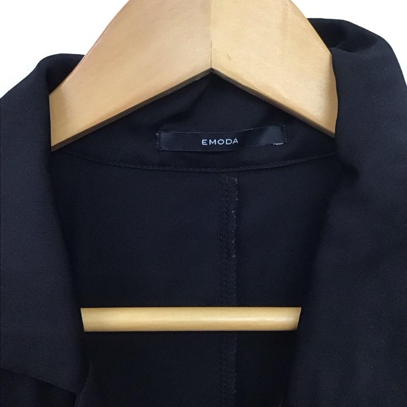 エモダ EMODA ワンピース ロングスカート 半袖ロングワンピース フロントボタン FREE 無地 黒 / ブラック /  レディース USED 古着 中古 10149065