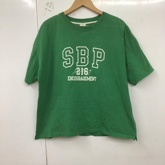 ニコアンド niko and... Tシャツ 半袖 M ロゴ、文字 X プリント 緑 / グリーン /  レディース USED 古着 中古 10129740