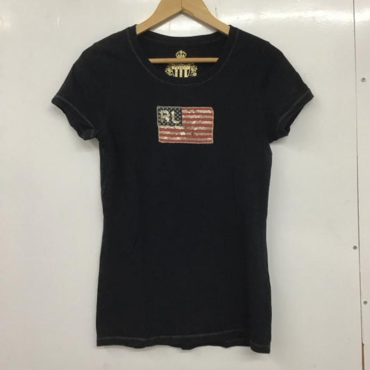 ポロジーンズカンパニー POLO JEANS COMPANY Tシャツ 半袖 KT-WJ-KW-2131 星条旗 クルーネック RALPH LAUREN M  黒 / ブラック /  レディース USED 古着 中古 10133553