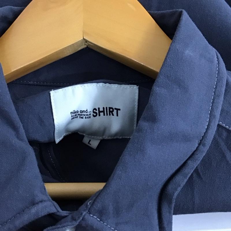 ニコアンド niko and... シャツ、ブラウス 長袖 L 無地 チャコールグレー / チャコールグレー /  メンズ USED 古着 中古 10130157