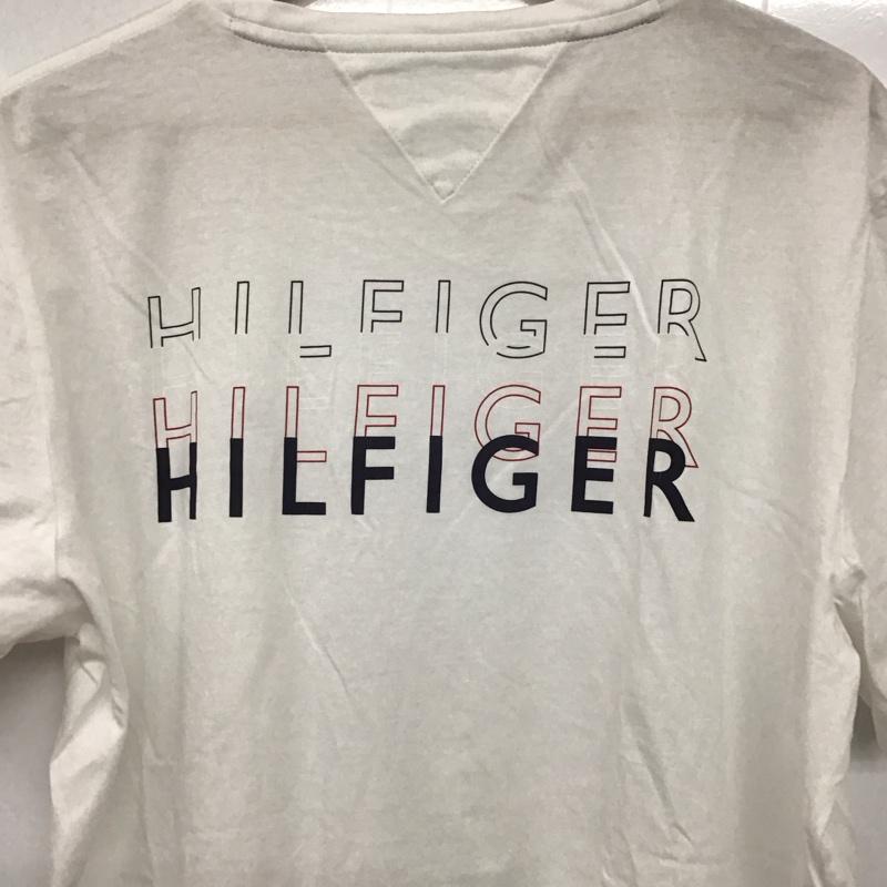 トミーヒルフィガー TOMMY HILFIGER Tシャツ 半袖 半袖カットソー プリントTシャツ クルーネックカットソー XL ロゴ、文字 白 / ホワイト /  メンズ USED 古着 中古 10134928