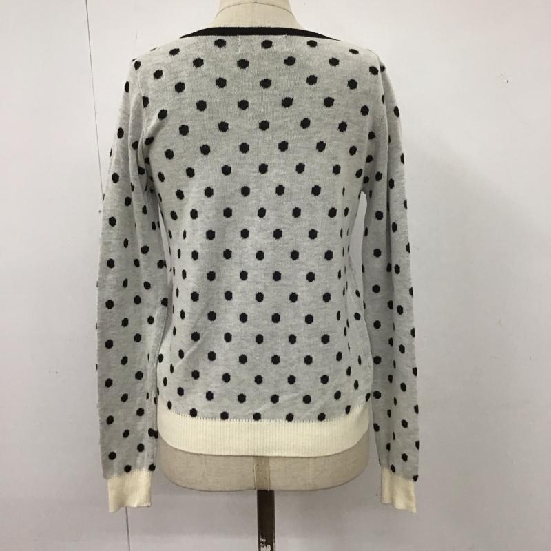 セシルマクビー CECIL McBEE カーディガン 長袖 クルーネック ドット 白 / ホワイト / X 黒 / ブラック /  レディース USED 古着 中古 10116762