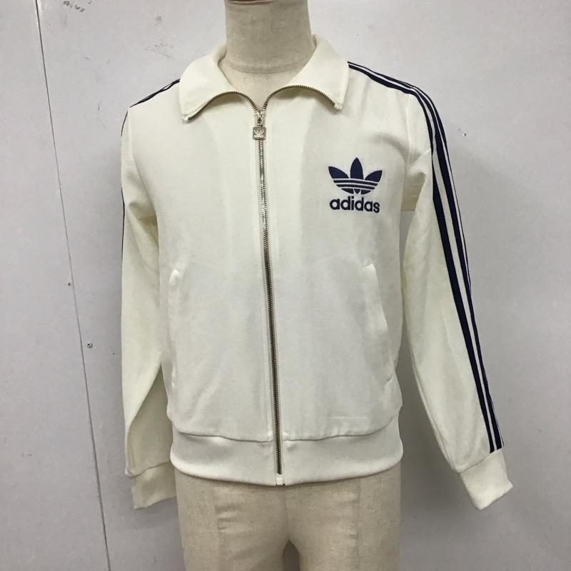 アディダス adidas ジャケット、上着 ジャケット、ブレザー ジップアップジャケット ジャンパー ジャケット ジャージ アウター ロゴ、文字 白 / ホワイト /  メンズ USED 古着 中古 10123606