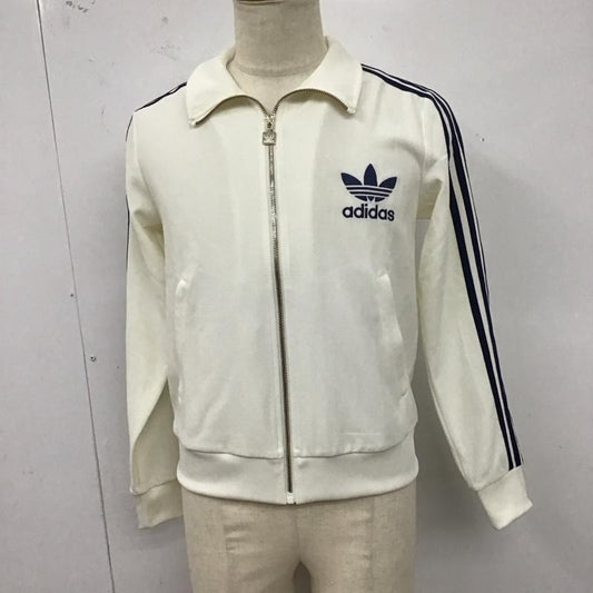 アディダス adidas ジャケット、上着 ジャケット、ブレザー ジップアップジャケット ジャンパー ジャケット ジャージ アウター ロゴ、文字 白 / ホワイト /  メンズ USED 古着 中古 10123606