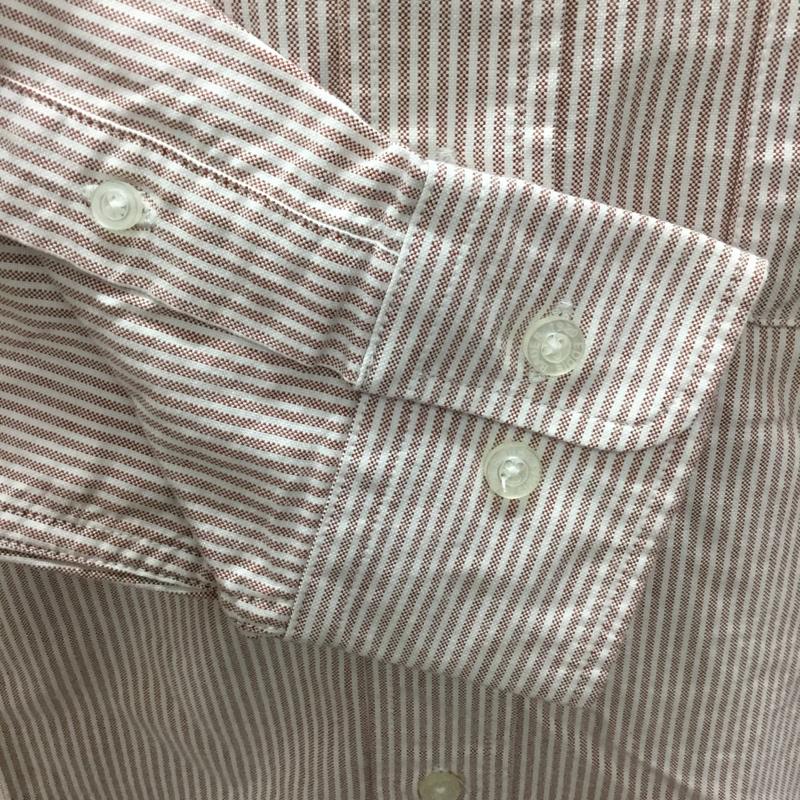 エディーバウアー Eddie Bauer シャツ、ブラウス 長袖 ボタンダウンシャツ S ストライプ 白 / ホワイト / X 赤 / レッド /  メンズ USED 古着 中古 10112753