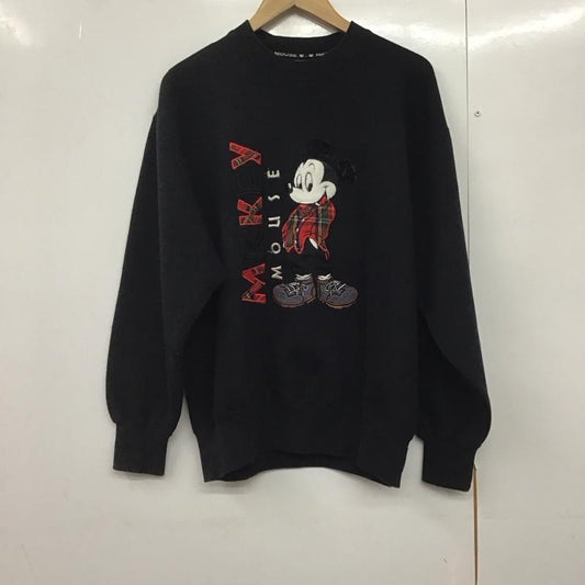 古着 USED トレーナー 長袖 Disney 90s 90年代 ミッキーマウス スウェット L キャラクター 黒 / ブラック /  メンズ USED 古着 中古 10144713