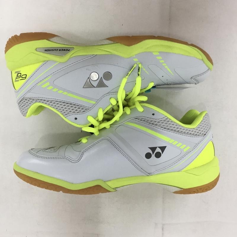 ヨネックス YONEX スニーカー スニーカー SHB66Z パワークッション 66Z バドミントンシューズ 24.5cm 箱有 スリム 24.5cm ロゴ、文字 灰 / グレー / X 黄 / イエロー /  レディース USED 古着 中古 10150022