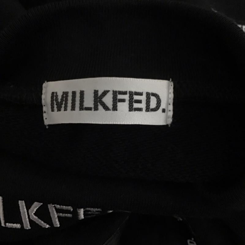 ミルクフェド MILKFED. ワンピース ロングスカート 03184952 ロゴライン スウェット 長袖 ロゴ、文字 黒 / ブラック /  レディース USED 古着 中古 10112026