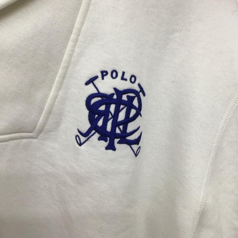 ラルフローレン RALPHLAUREN トレーナー 長袖 長袖トレーナー スウェット カラーネック プルオーバー M ロゴ、文字 白 / ホワイト /  メンズ USED 古着 中古 10144861