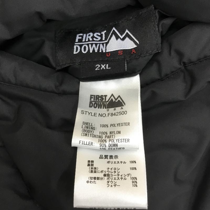 ファーストダウン FIRST DOWN ジャケット、上着 ダウンジャケット 2WAY　リバーシブル　F842500 XXL ロゴ、文字 X 刺繍 黒 / ブラック / X 銀 / シルバー /  メンズ USED 古着 中古 10119078