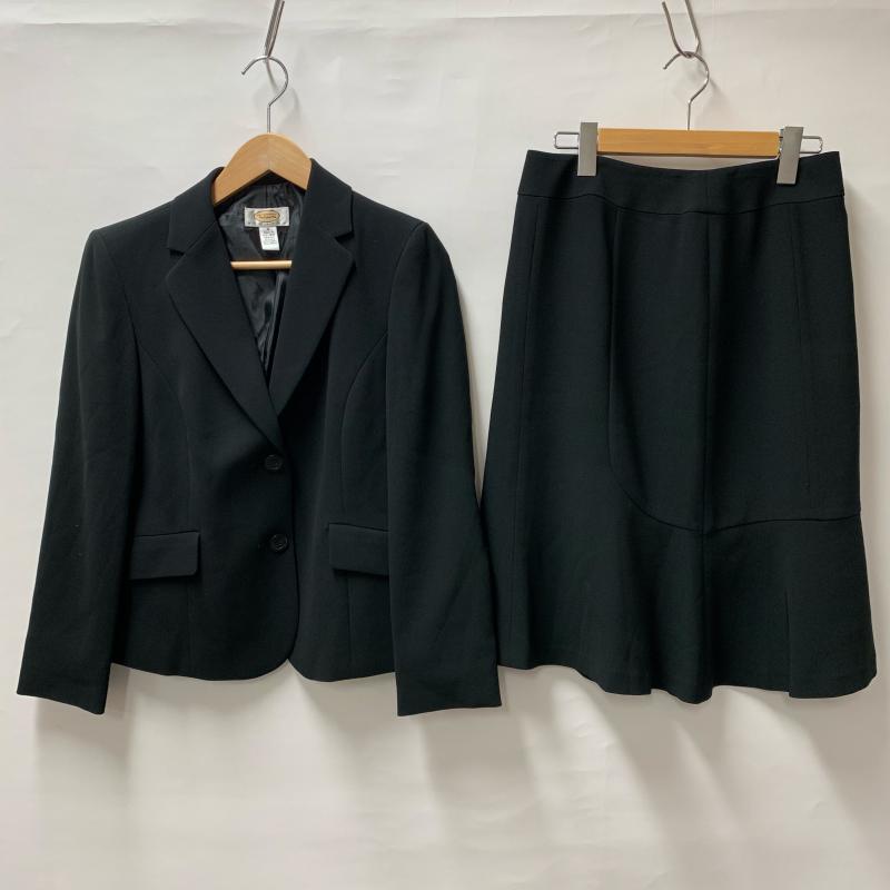 タルボット TALBOTS スーツ ひざ丈スカート 4 無地 黒 / ブラック /  レディース USED 古着 中古 10008856