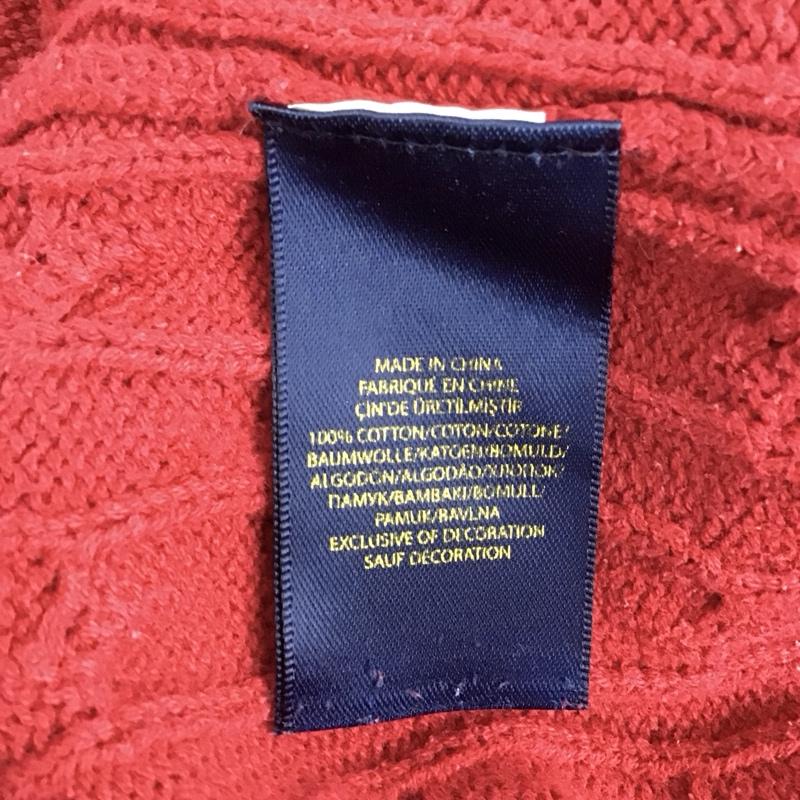 ポロラルフローレン POLO RALPH LAUREN ニット、セーター 長袖 長袖ニットカットソー ニット セーター クルーネックニット XL ロゴ、文字 赤 / レッド /  メンズ USED 古着 中古 10122418