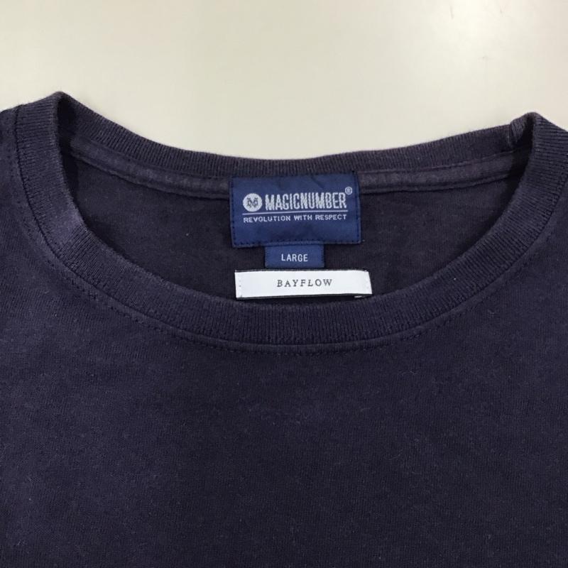 マジック ナンバー MAGIC NUMBER Tシャツ 半袖 半袖カットソー プリントTシャツ クルーネックカットソー L 無地 紺 / ネイビー /  メンズ USED 古着 中古 10116178