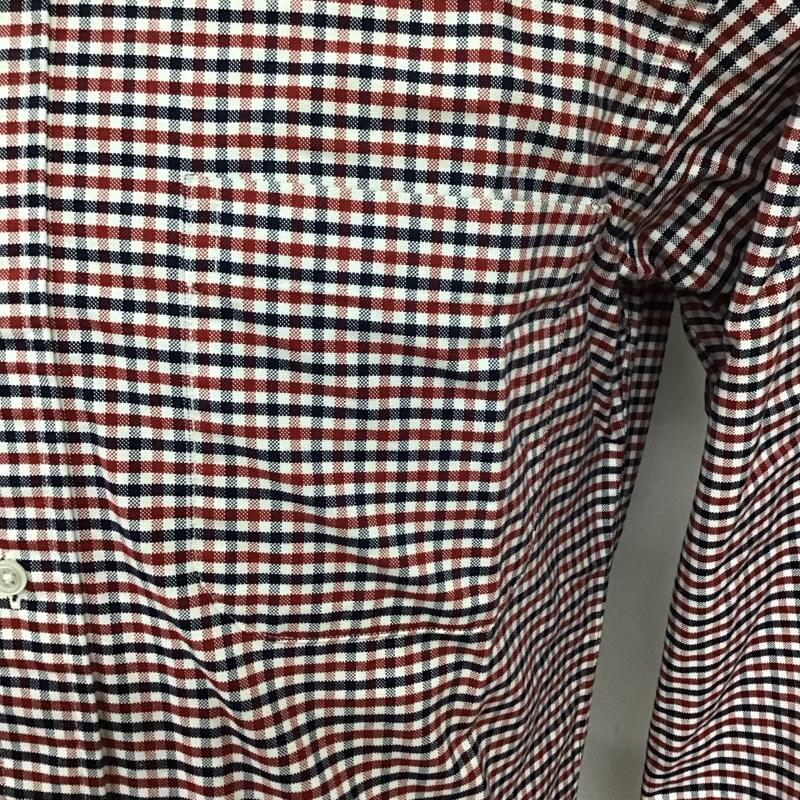 ブルックスブラザーズ BROOKS BROTHERS シャツ、ブラウス 長袖 BLACK FLEECE コットン BB1 USA ボタンダウン チェック 白 / ホワイト / X 赤 / レッド / X 紺 / ネイビー /  メンズ USED 古着 中古 10112672