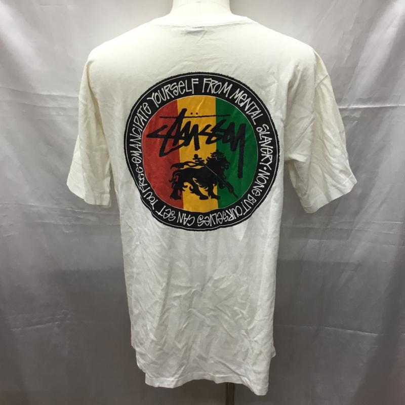 ステューシー STUSSY Tシャツ 半袖 黒タグ 80s ラスタライオン XL ロゴ、文字 X プリント 白 / ホワイト /  メンズ USED 古着 中古 10113459