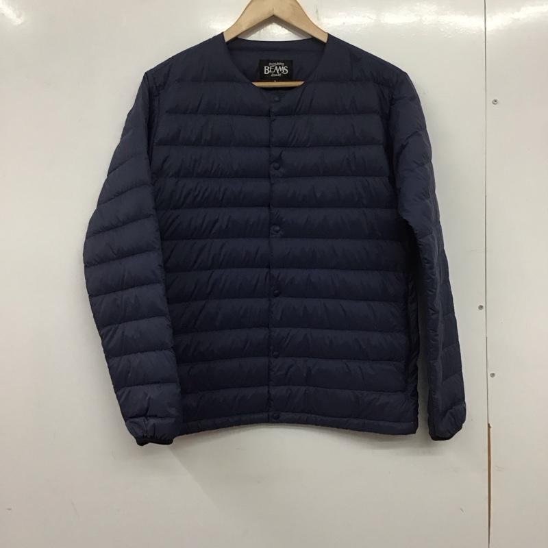 ビームス BEAMS ジャケット、上着 ジャケット、ブレザー 14f-bm052 ダウンジャケット アウター 前ボタン S 無地 紺 / ネイビー /  メンズ USED 古着 中古 10139448