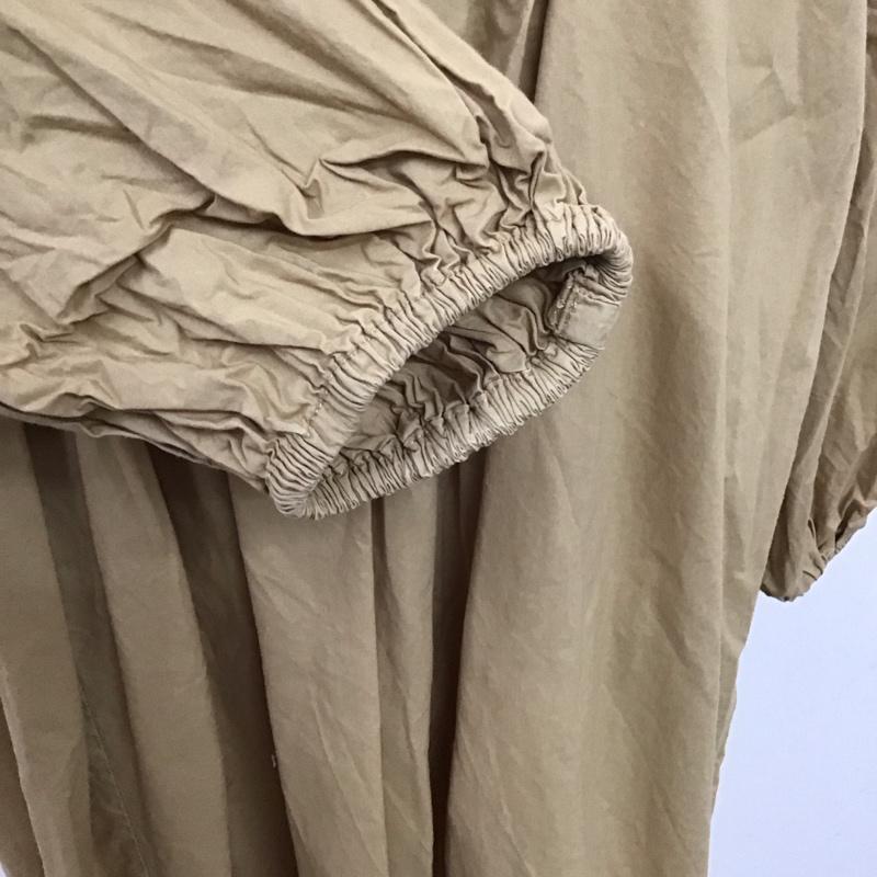 ダブルクローゼット w closet ワンピース ロングスカート 長袖シャツワンピース ノーカラーシャツワンピース ロングワンピース フレアスカート ワンポイント 茶 / ブラウン /  レディース USED 古着 中古 10113822